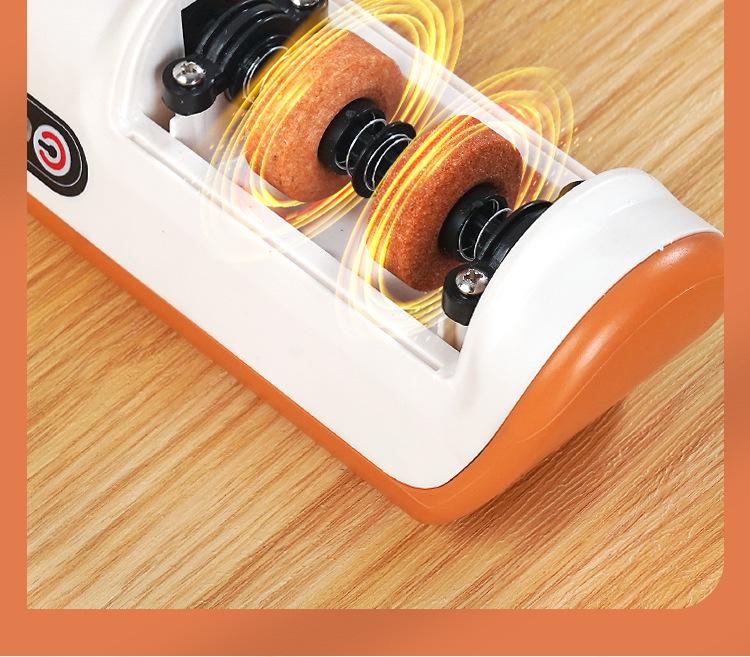 Electric Knife Sharpener with Whetstone and Quick Charging - Compact Kitchen Tool