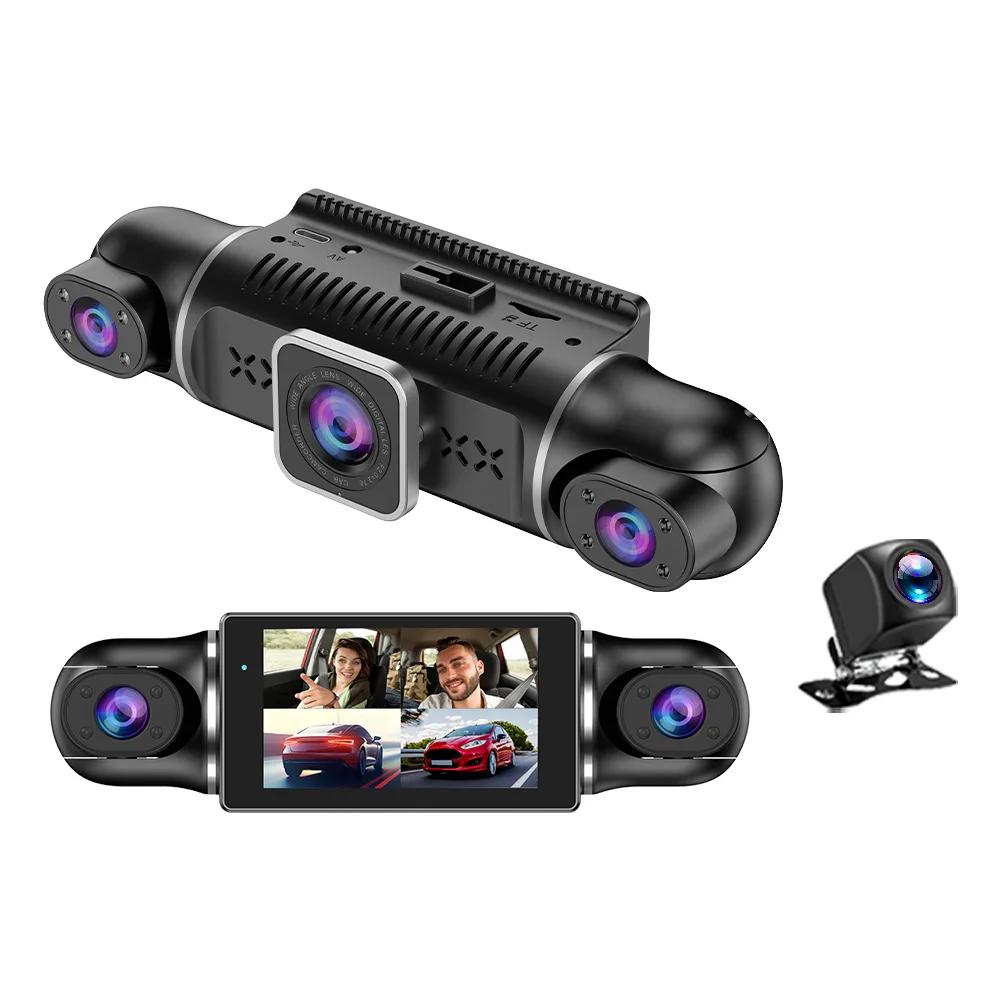 Four Lens Driving Recorder, 4 Recording 4 Screen Display, 1080P Night Vision, GPS, Loop Recording, WiFi Connection Camera