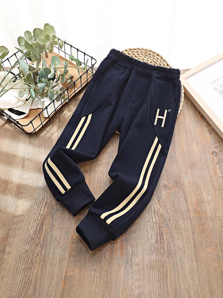 

Kids Side Stripe Letter Print College Style Casual Sports Pants 150cm
