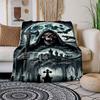 Gothic Grim Reaper Wall Art Print PosterBlanket Flannel Throw Blanket for Sofa, Bed, Travel, Camping, Office