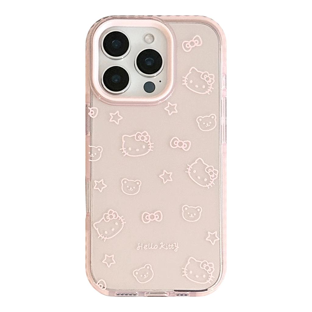 Ins-style Transparent Line Cat iPhone 16 Case Suitable for Apple 15, 17 Pro Max, Cartoon 13, Soft 11