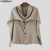 INCERUN Oversized Men Swing Collar Long Sleeve Irregular Cross Loose Thin Blazer Coats