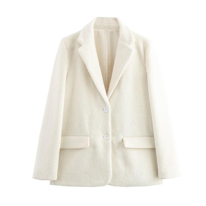 

Женская зимняя куртка-костюм из искусственного меха в европейском и американском стиле Large белый