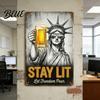 Decorative Metal Plaque The Freedom's Day Off Vintage Signs Retro Statue of Freedom Coffee Beer Detailed Design Humor Sign Distressed Patriotic