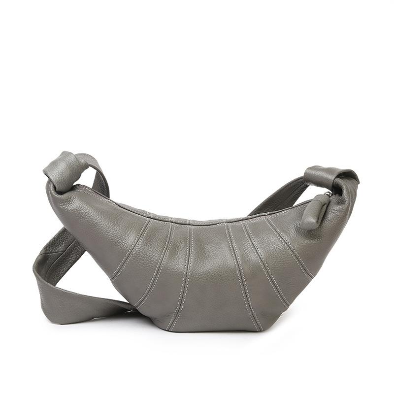 Круассаны премиум-класса, Кожаные круассаны, Круассаны из натуральной кожи, Пельмени и Сумка через плечо серый