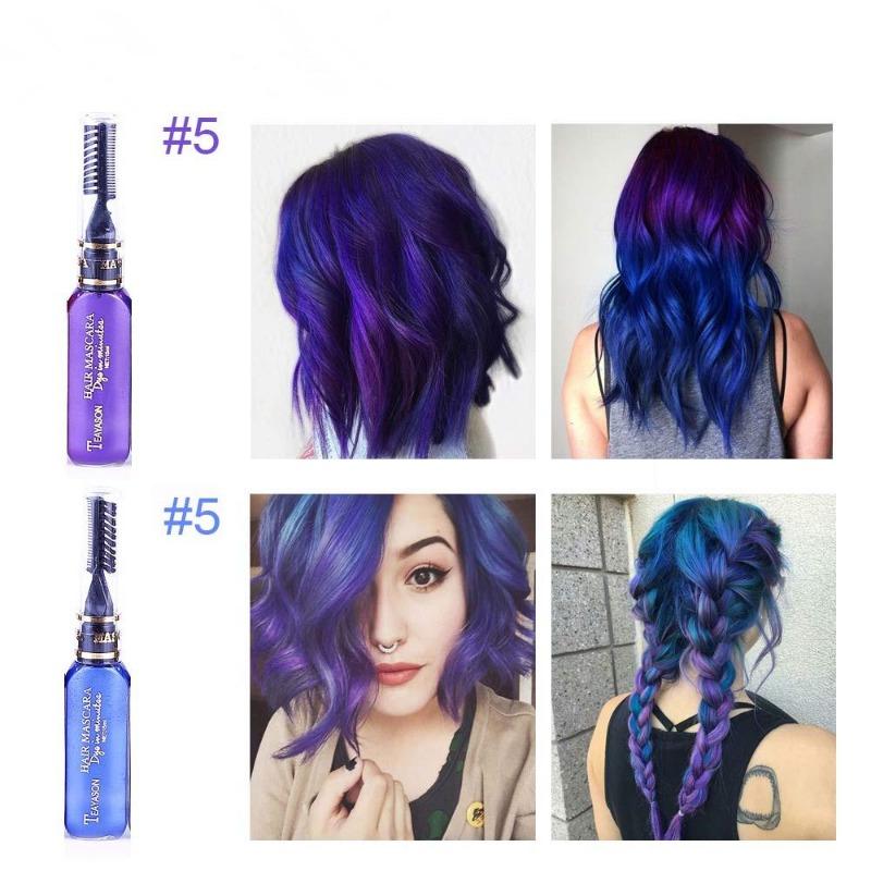 13 couleurs de couleur de cheveux unique teinture pour cheveux temporaire Non toxique bricolage couleur de cheveux Mascara colorant crème Pigments