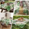 Summer Tropical Monstera Leaves Rectangle Tablecloth for Table Decor Reusable Kitchen Dining Tablecloth Wedding Party Decor