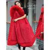 Parker Clothing Winter Women's Padded Jacket Mid-length Big Fur Collar Plus Velvet Padded Jacket Padded Jacket Thick Jacket