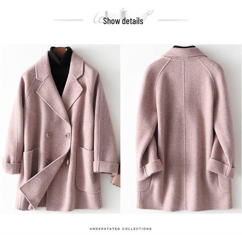 Women's European Fashion Plaid Wool Coat – Stylish, Loose, Mid-length, Thickened for Autumn/Winter