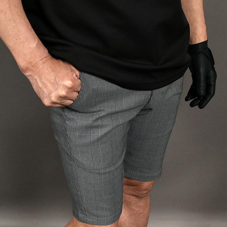 COMON GOLF Men's Stretch Golf Shorts with Cooling Touch, Super Stretch, Spring/Summer Shorts, Size 2XL, Black, CG-NF151