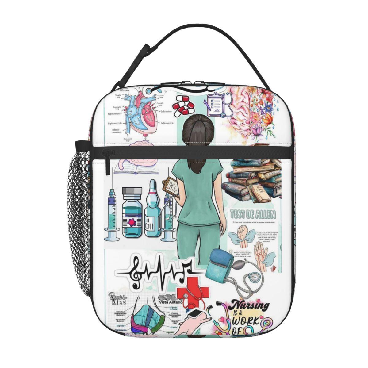 Infirmière en détresse Médecin Infirmière Sac à déjeuner isotherme pour enfants Glacière scolaire Boîte alimentaire thermique Sac fourre-tout Boîtes à lunch portables Contenant One Size
