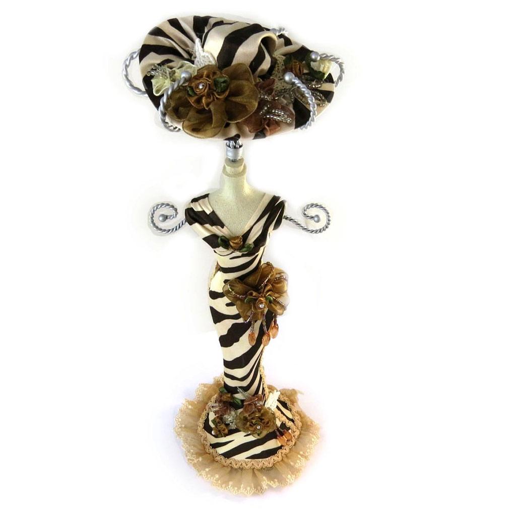 Les Trésors De Lily [E7078] - Držák na náhrdelník 'Belle Epoque' hnědo-béžový