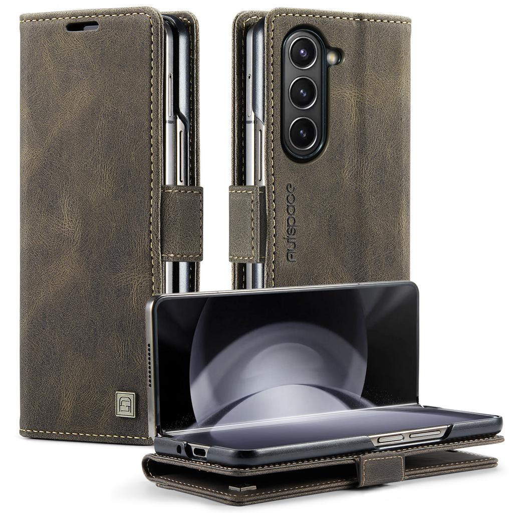 Business Luxury Magnetic Cards Solt Wallet Flip For Samsung Z Fold 7 5 6 Slim Leather Wallet Stand Book Card Bag Pocket Cover