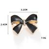 Broche Pequeno Fragrante Brilhante Laço Nó Contas Preto Broche Laço de Luto