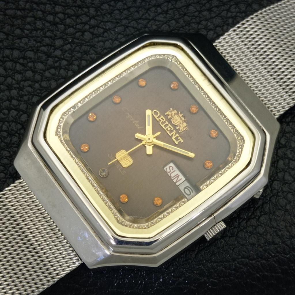 ORIENT CRYSTAL AUTOMATIC VINTAGE JAPAN 46961 MENS ORIGINAL DIAL WATCH a703362-1 R213b-a703362