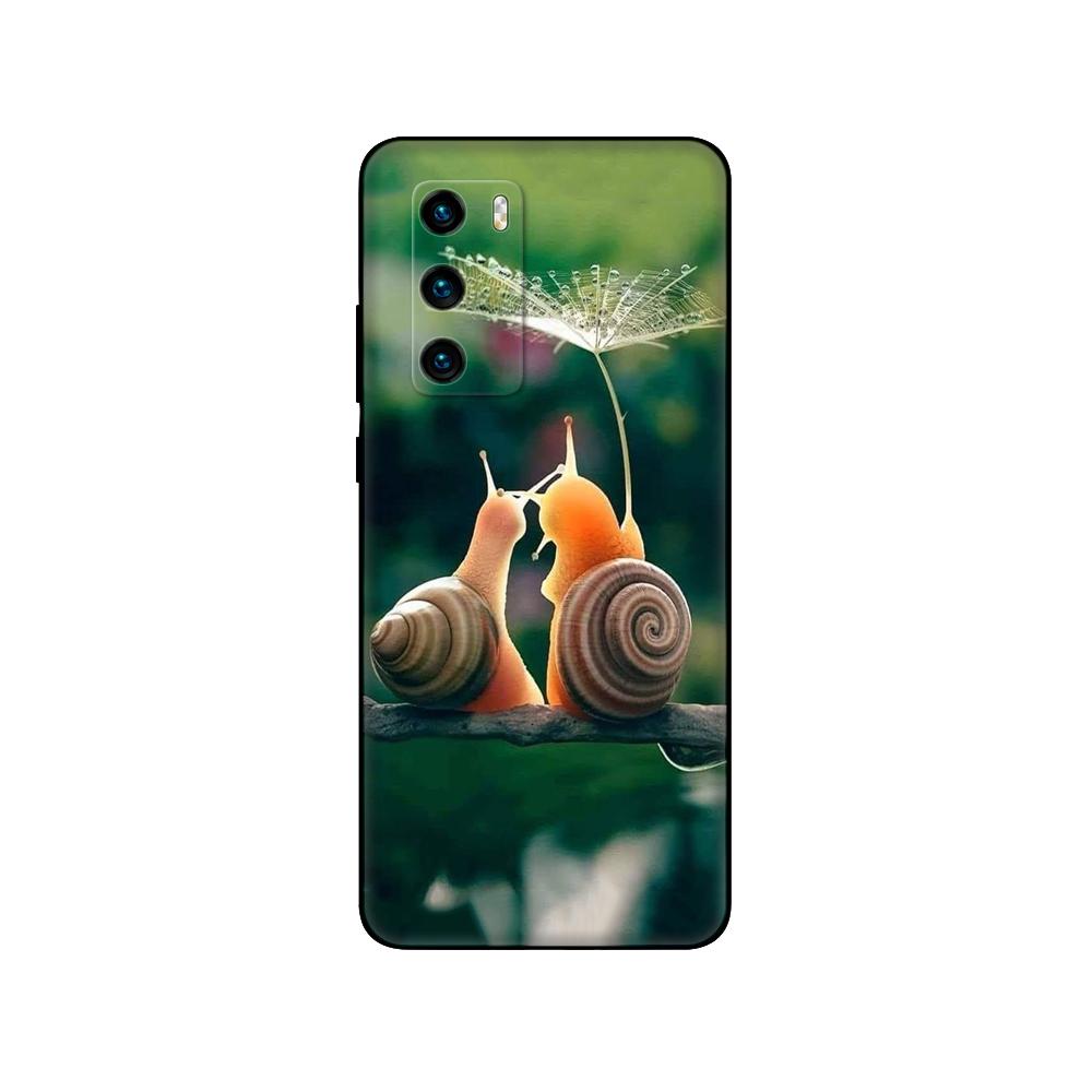 For Huawei P40 Case 6.1inch Soft Silicon Phone Back On Huawei P 40 Pro Cover Bumper Fundas Black Tpu Case Pink Anime Space Car