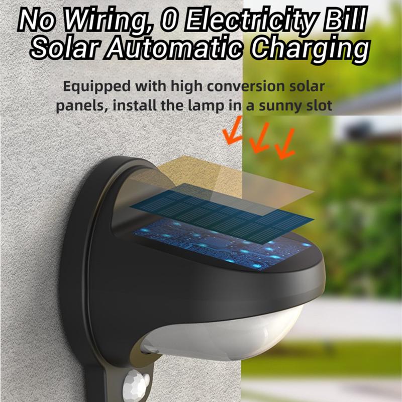 Solar Porch Lights Outdoor LED Wall Light with Motion Sensor Waterproof Solar Fence Lanterns Barn Shed Yard Garage Garden
