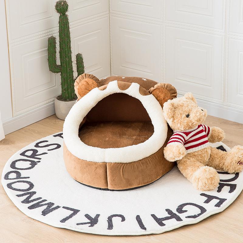 Winter Dog Bed Self Warming Puppy House Cozy Cat Sleeping Tent Cave Beds Indoor Kitten Nest for Small Medium Dogs Cats