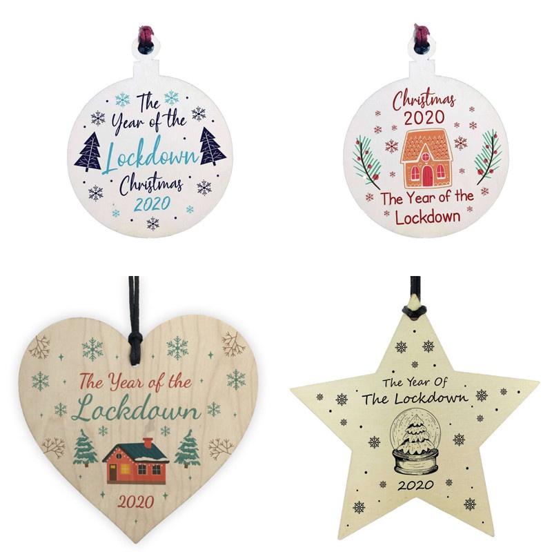 Wooden Christmas Decorations Gift Bauble Commemorating The Lockdown 2020**