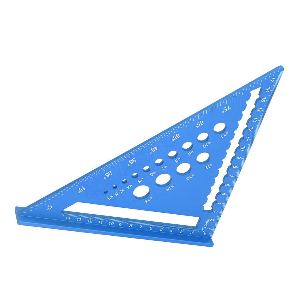 7 Inch Triangle Ruler Metric Rafter Square 90 Degree Hole Ruler Protractor Aluminum Alloy