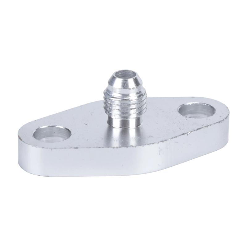 Two-Bolt Oil Feed Flange Adapter AN4 Aluminum Fitting with Silver Finish, Gasket and Bolts for T3 T3/ T04 Replacement and Service Work Part Hardware