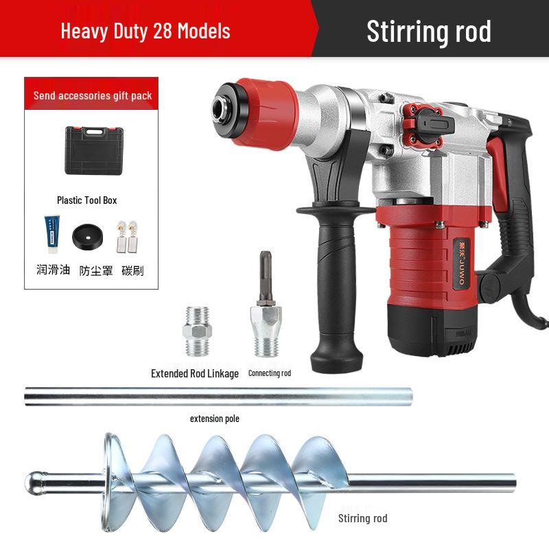Dual-Use Electric Hammer & Pickaxe: Multi-Function High-Power Impact & Electric Drill for Concrete and Household Use.