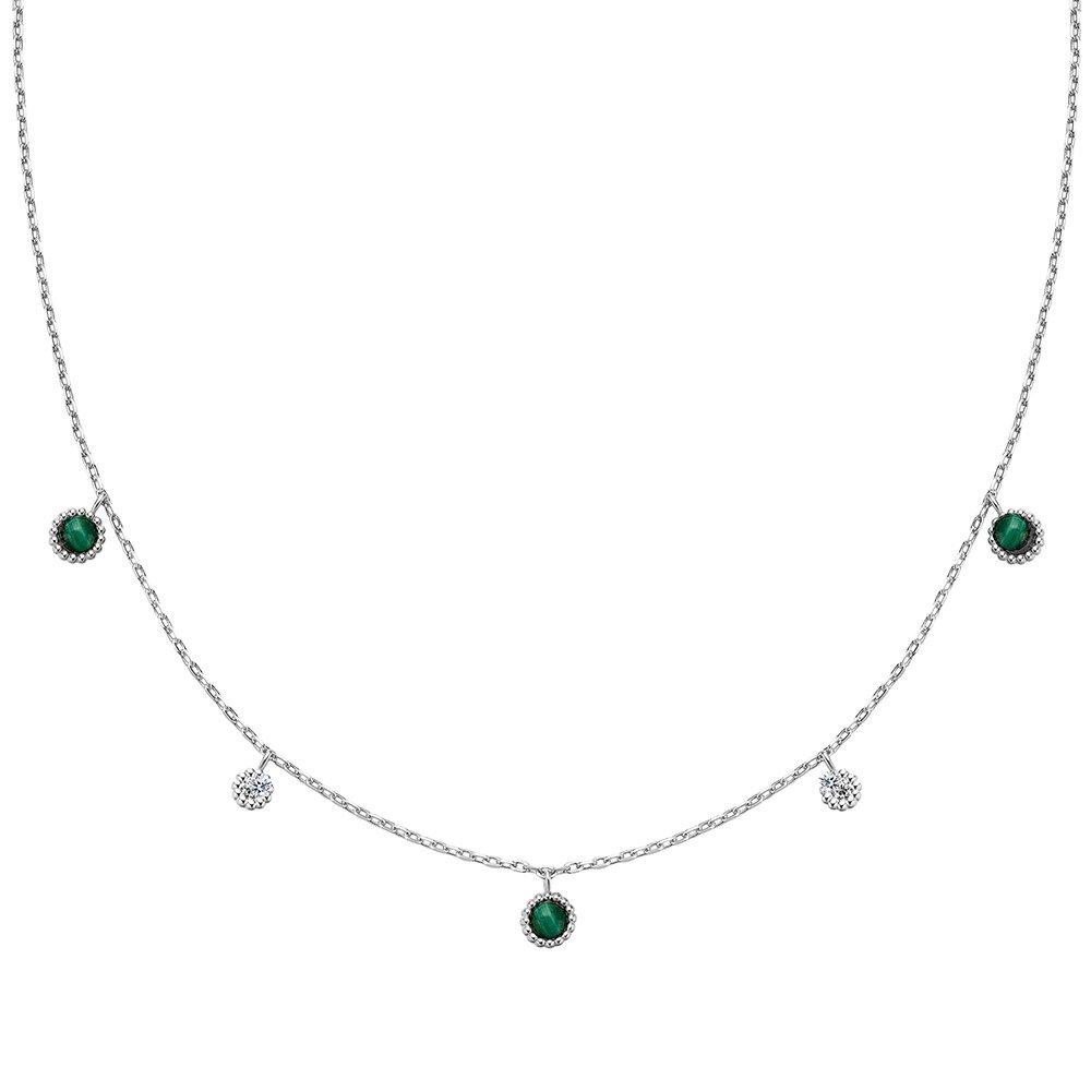 Malachite Station 925 Silver Necklace N064-03H