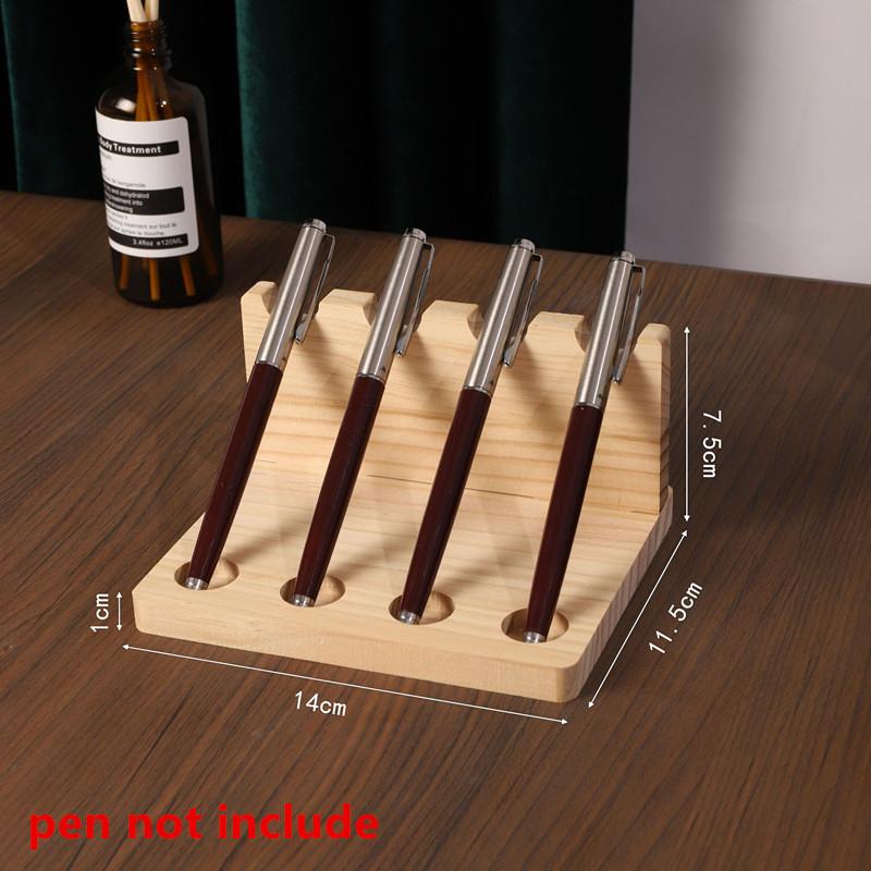 

Wooden Pen Holder Stand - 4/10 Slot Desk Organizer for Pens, Pencils & Office Supplies (Natural Wood Finish)