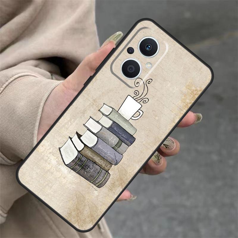 Books And Coffee Case For OPPO Reno 8T 13F 14F 12F 11F 10 12 13 14 Pro 7 8 Lite OPPO Find X8 X6 X9 Pro Cover