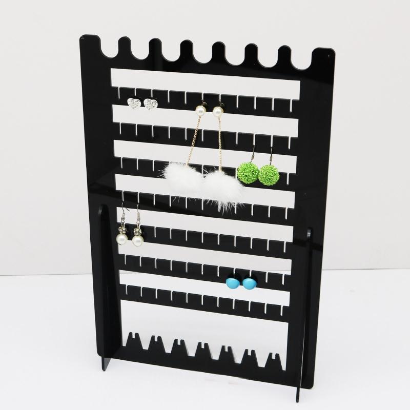 Black Earrings Organizer 7-Layered Ear Stud Necklace Holder Jewelry Display Stands Hanging Jewelry Rack for Necklaces