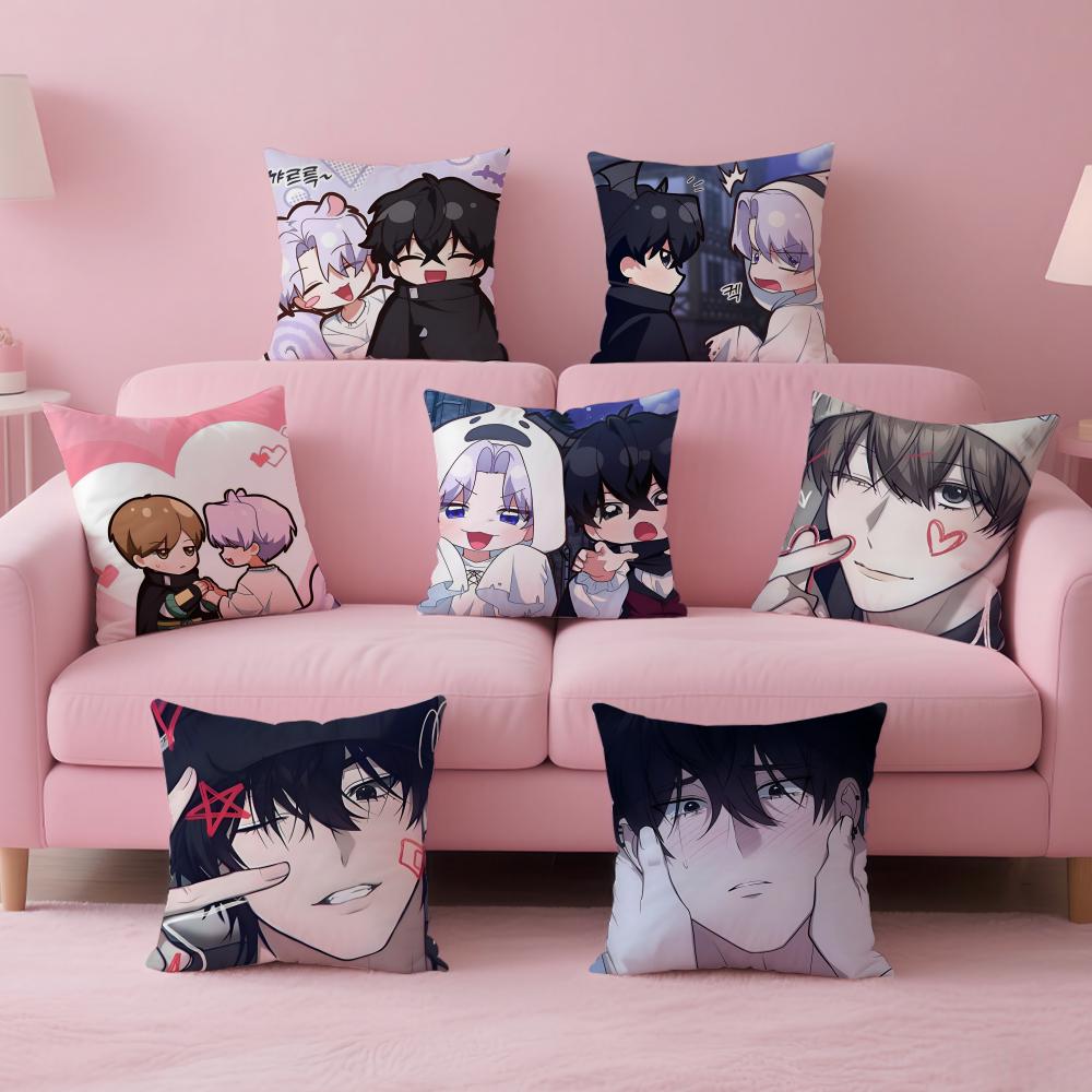 Federa Cuscino Anime Giapponese Romantico BL Virtual Strangers Tessuto Morbido Amico della Pelle Cerniera a Scomparsa