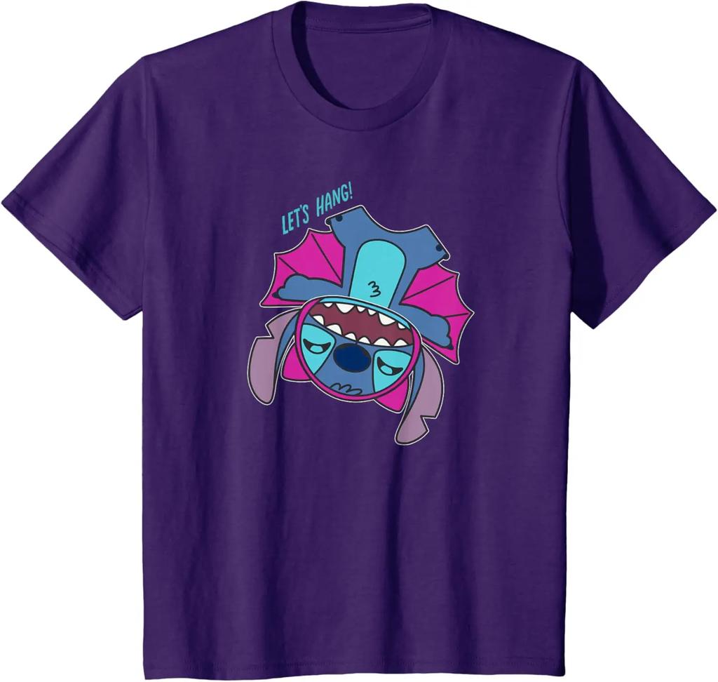 New Essentials Stitch Halloween Bat Costume Let's Hang Fashion Casual T-Shirt S-4XL Four Seasons Unisex