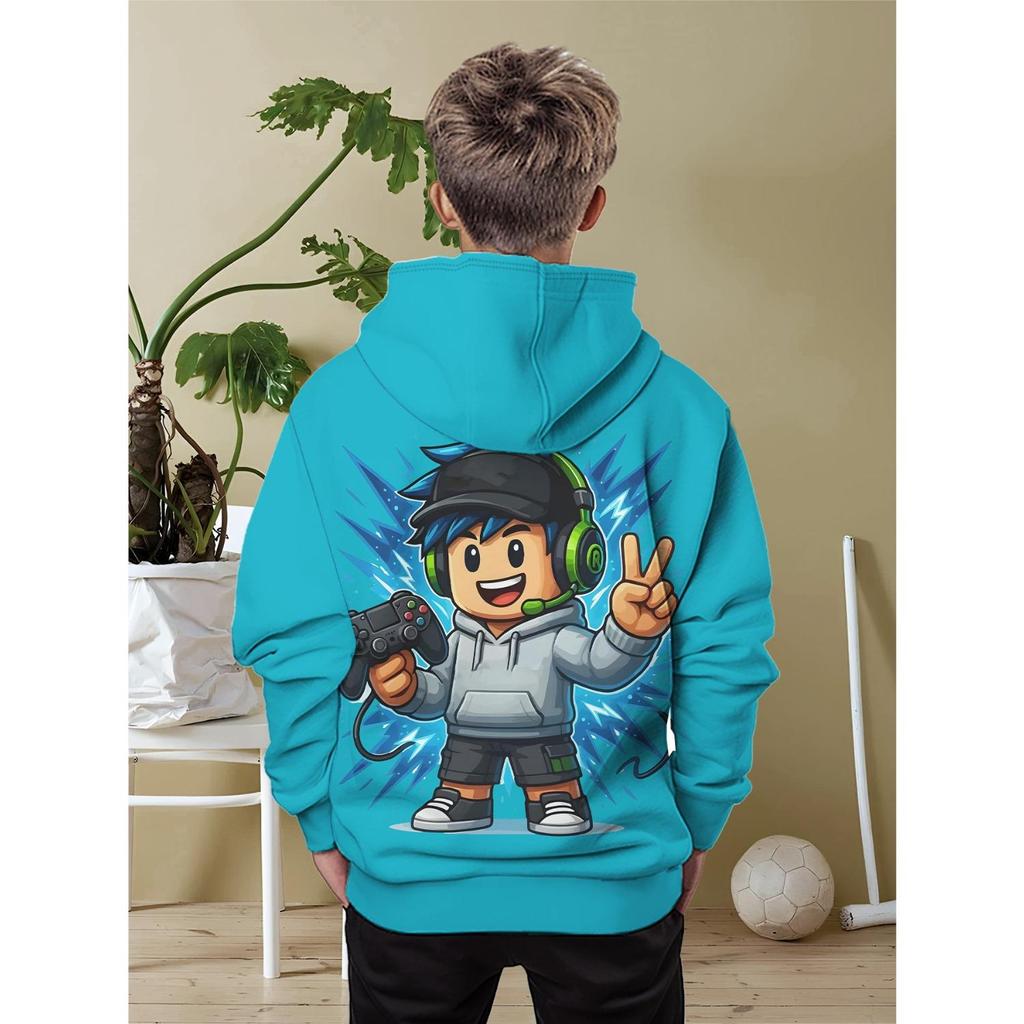 New Boys' and Girls' Hoodies with 3D Printed Patterns for Comfortable Autumn and Winter Long Sleeve Hoodies