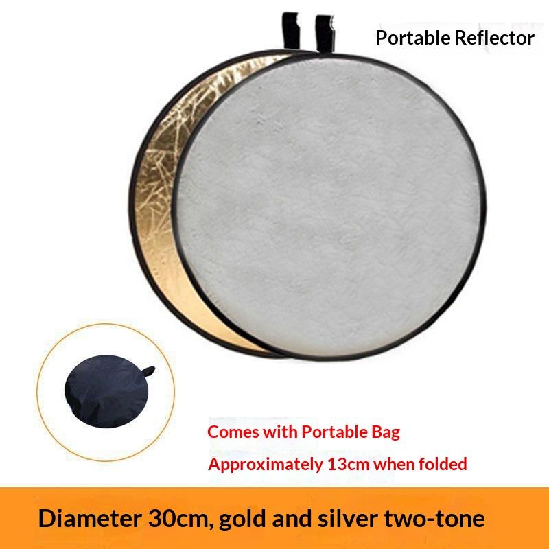 2 In 1 Photography Light Reflector Foldable Portable For Outdoor Studio Portrait Product Shooting 30Cm/60Cm/80Cm