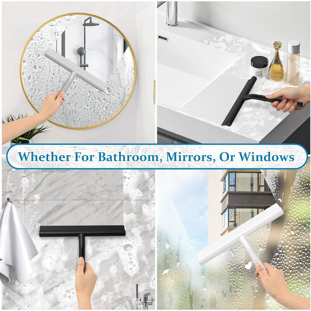 Silicone Glass Wiper - Patented Design for Windows, Showers, and Cars
