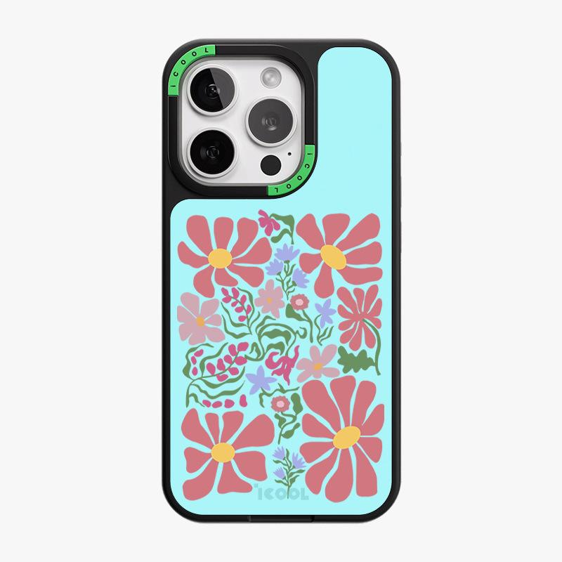 Replaceable Back Plate Mobile Phone Case Iphone15 Flower Apple 14pro Removable Magnetic Two-in-one Can Be Changed At Will