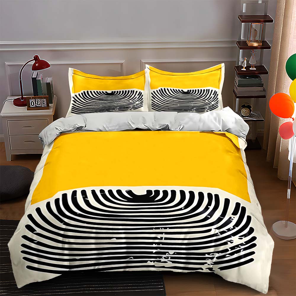 Bold striped curves Bedding Duvet cover sets Duvet covers Pillowcases gifts (1 * Duvet Cover 2 * Pillowcases, without duvet insert) 135x200cm