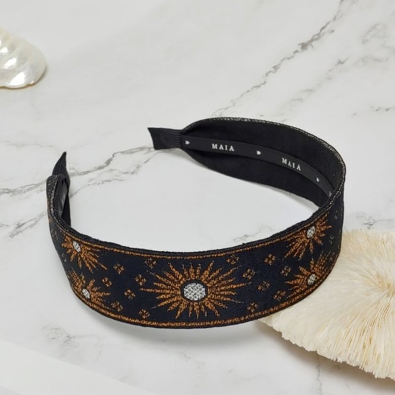 MAIA Retro Pearl Headband - Brown
