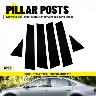 Fits 2011-19 Volkswagen Passat Post Gloss Black Pillar Door Window Trim Cover N