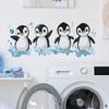 1pc Cartoon Little Penguin Wall Stickers For Bathroom Bathtub Decor Mural Cute Animal Room Home Decoration Self-adhesive Decals