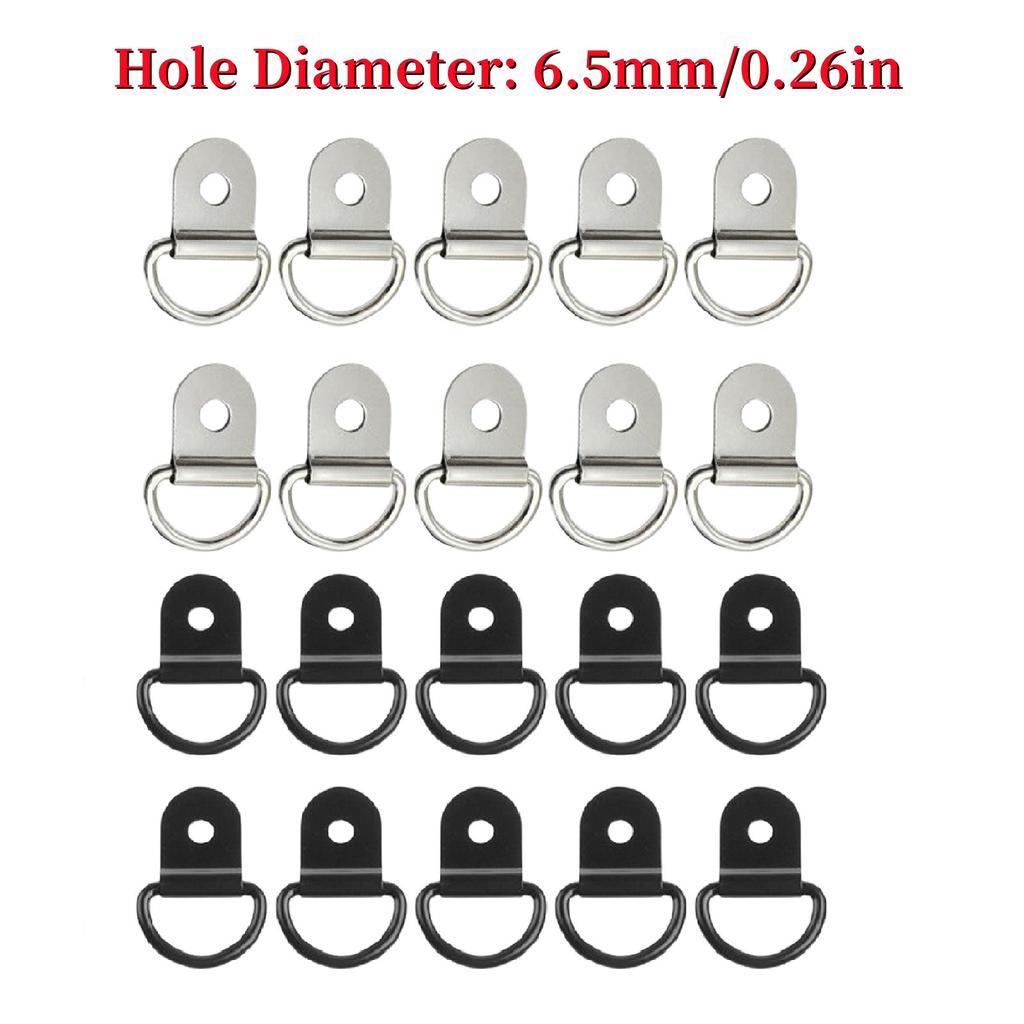 20PCS/10PCS D Shape Tie Down Anchor Rings Iron Stainless Steel Cargo Tie Down Ring for Car Truck Trailers RV Boats