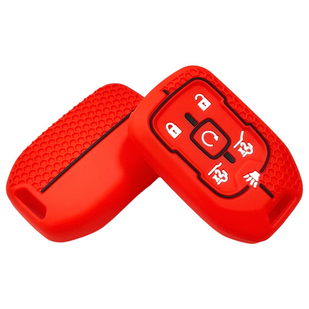 Rubber Car Key Fob Cover Silicone Protector Case for Chevrolet Camaro 2015 2016 GMC Yukon Suburban Tahoe 6 Buttons Accessories