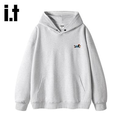 Izzue Amerikanischer Retro Buchstabendruck Unisex Kapuzenpullover