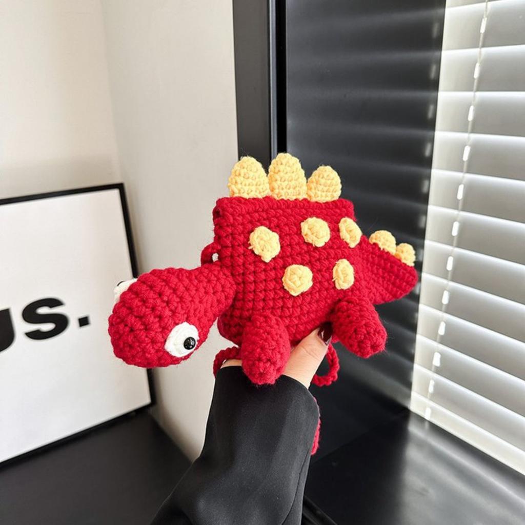 Crochet Bags for Women Dinosaur Shoulder Purses, Knit Bag CrossBody Bag for Girl Women
