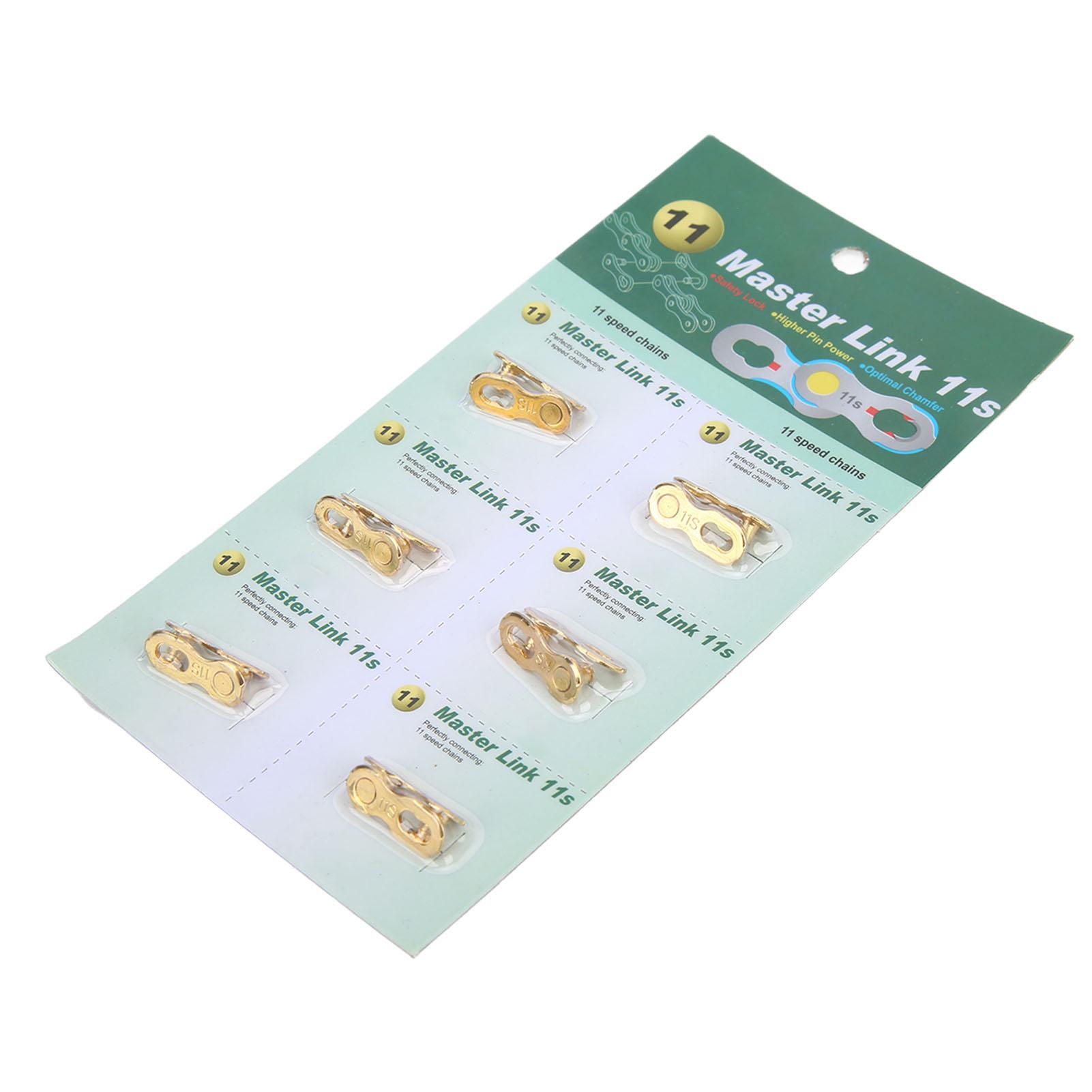 12 шт. Соединитель цепи Стальной быстросъемный звено цепи для велосипедов, горных велосипедов Золотой золотой