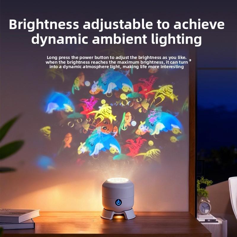 Ocean Snowflake Christmas Theme Led Rotation Projector Night Light For Childrens Sleep Room Decor