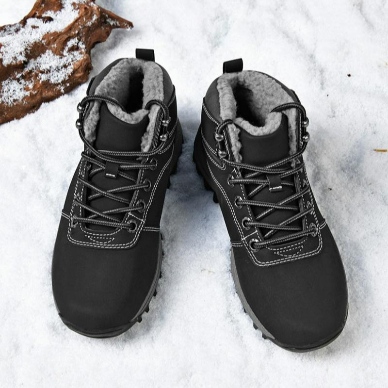 Fashion Winter Men's Boots Fashion Lace-up Platform Sneakers For Men Outdoor Thick-soled Non-slip Unisex Cotton Shoes Women's Snow Boots