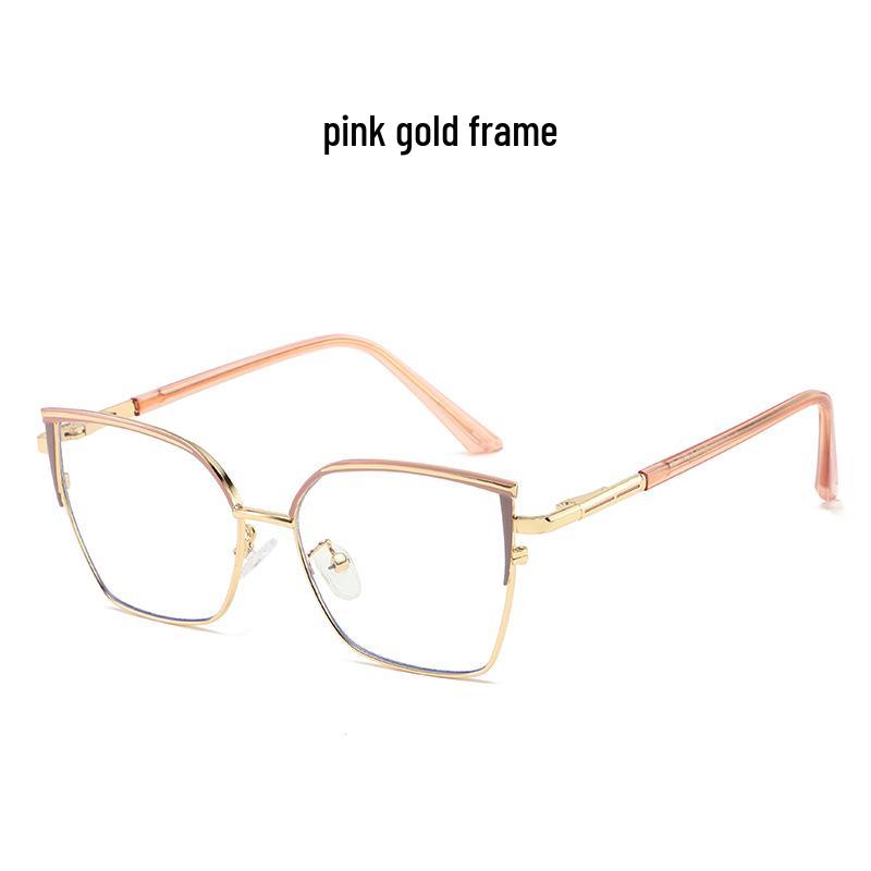 Color-Changing Anti-Blue Light Retro Cat-Eye Glasses with Metal Frame