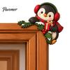 Holiday Door Decor Christmas Wooden Topper, Funny Snowman Nutcracker Penguin Angel Santa Claus Indoor Decoration Frame Corner Sign for Window