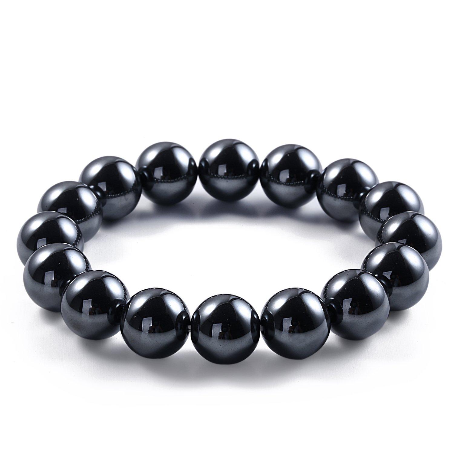 

AAA Енергія Втома Гематит 12мм Браслет з Каменю Сили [Kyojudo] Активація, Відновлення, (Розмір 17см) чорний